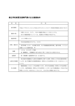 都立学校実習支援専門員の主な勤務条件