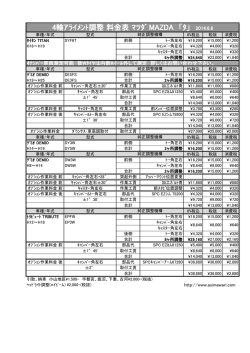 4輪ｱﾗｲﾒﾝﾄ調整 料金表 ﾏﾂﾀﾞ MAZDA 「ﾀ」 2014.6.8