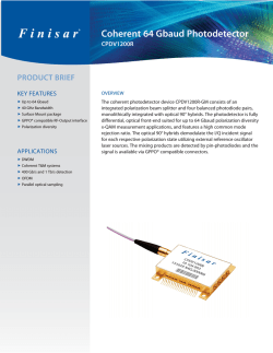 CPDV1200R 40 GHz Coherent Photodetector Product Brief