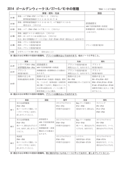 GW特別課題一覧 - TSSつくば予備校