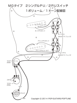 MGタイプ 2シングルPU／2PUスイッチ 1ボリューム／1トーン配線図 M