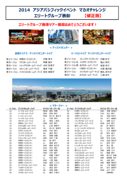 2014 アジアパシフィックイベント マカオチャレンジ エリートグループ表彰