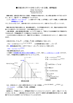 正規分布(ガウス分布)とばらつき(標準偏差)