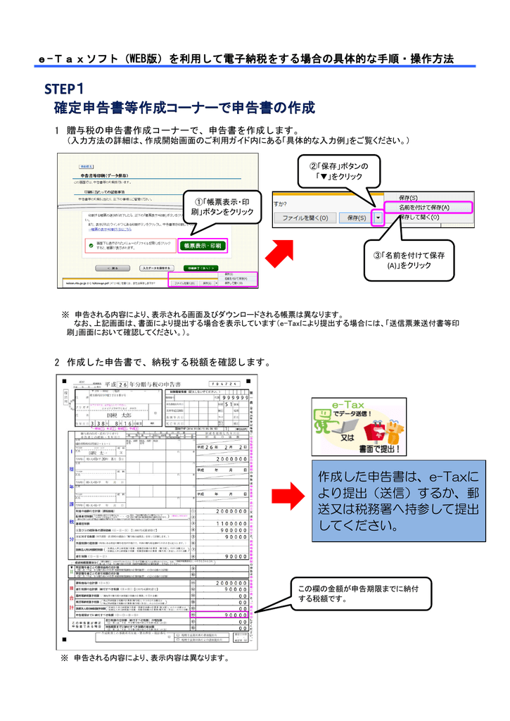 こちら 確定申告書等作成コーナー
