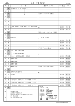1月行事予定表 - 新潟県立長岡商業高等学校