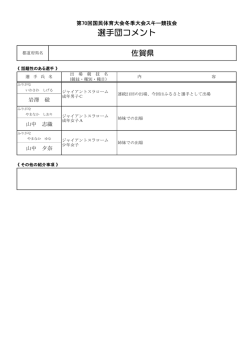 選手団コメント