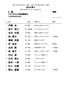 6 班 1 戸﨑 光 2 金子 浩三 3 木内 好信 4 林 哲也 5 尾崎 武彦 6 岸 弘治