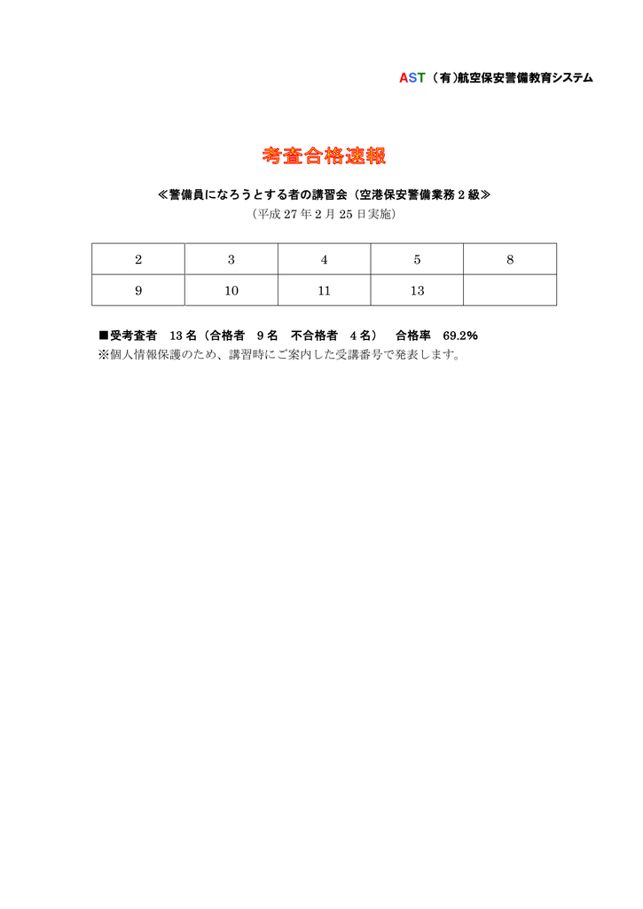 Ast 有 航空保安警備教育システム 警備員になろうとする者の講習