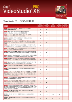 VideoStudio バージョン比較表