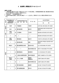 6． 駐留軍人軍属住所（P・M・O）コード