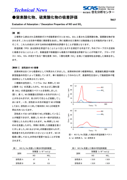 硫黄酸化物の吸着評価