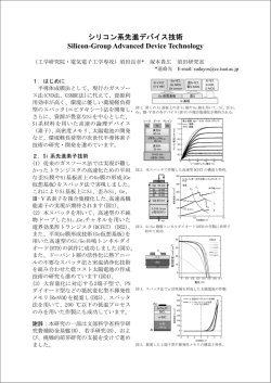 シリコン系先進デバイス技術 Silicon-Group Advanced Device
