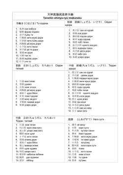 天神真揚流柔術目録