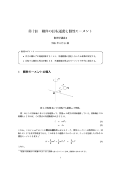 第十回 剛体の回転運動と慣性モーメント