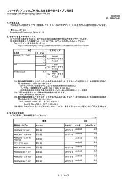 【アプリ利用】 Interstage AR Processing Server V1.1.0