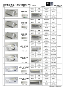 LED照明商品一覧⑥ （街路灯タイプ） 横挿用