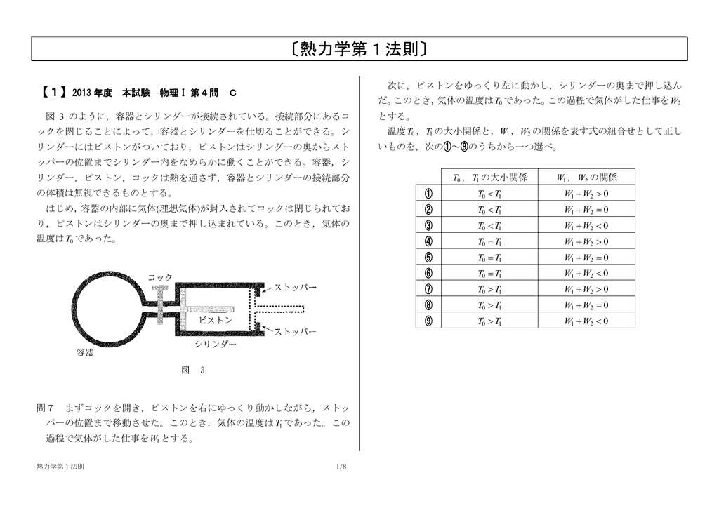 熱力学第1法則