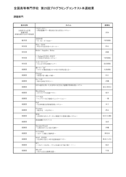 第25回高専プロコン結果一覧
