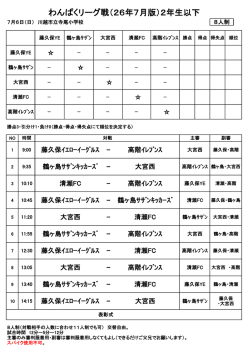 わんぱくリーグ戦（26年7月版）2年生以下