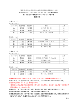 競技日程 - 和歌山県パワーリフティング協会