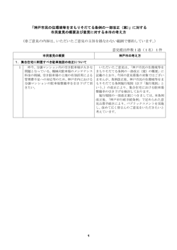「神戸市民の住環境等をまもりそだてる条例の一部改正（案）」に対する