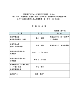 昇龍道プロジェクト東南アジア部会・分科会 （兼 中部・北陸地方広域連携