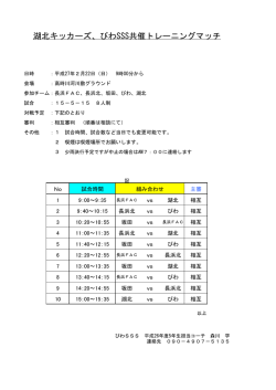 湖北キッカーズ、びわSSS共催トレーニングマッチ