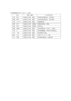 初等教職課程担当者（2015.4.1 現在） 氏名 所属・職位 主な担当科目;pdf
