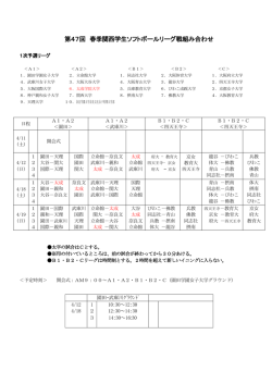 組み合わせ - 太成学院大学 女子ソフトボール部