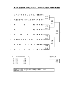 B-3 第29回全日本小学生女子ソフトボール大会・大阪府予選会 D-2 D