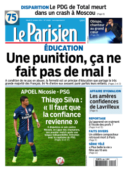 Le Parisien + Journal de Paris du mardi 21 octobre 2014