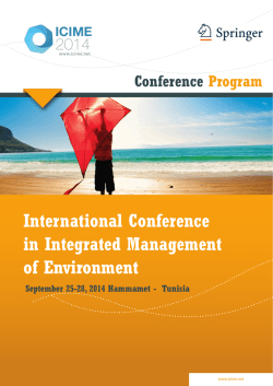 Friday, September 26th, 2014 - ICIME 2014