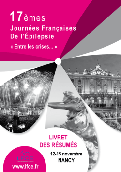 Livret des abstracts