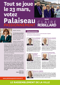 CLAIRE ROBILLARD - Palaiseau passionnement