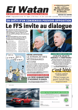 Le FFS invite au dialogue