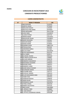 Liste des candidats 2014