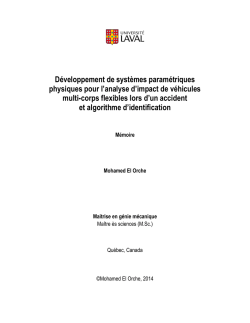 D&eacute;veloppement de syst&egrave;mes param&eacute;triques physiques pour l