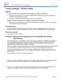 Travaux pratiques – Normes réseau