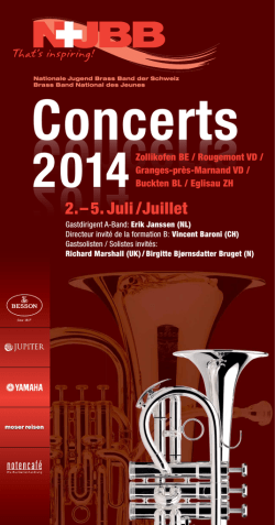 Programmheft - Nationale Jugend Brass Band