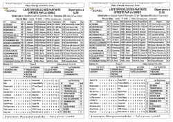 LISTE OFFICIELLE DES PARTANTS OFFERTE PAR