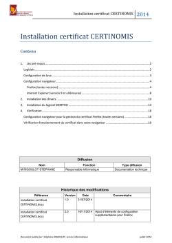 Installation certificat CERTINOMIS