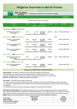 Obligations disponibles en march&eacute; primaire (pdf)