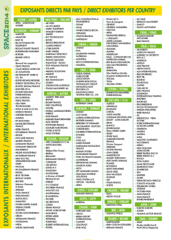 EXPOSANTS INTERNA TIONAUX / INTERNA TIONAL