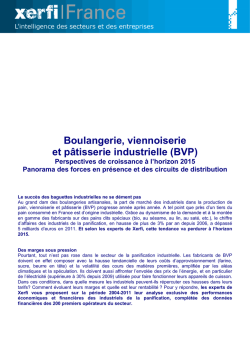 Boulangerie, viennoiserie et patisserie industrielle (BVP)