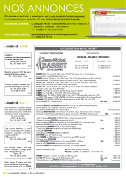 NOS ANNONCES NOS ANNONCES