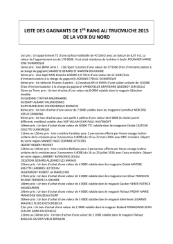 vdnLISTE DES GAGNANTS