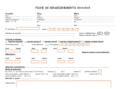 FICHE DE RENSEIGNEMENTS 2014/2015