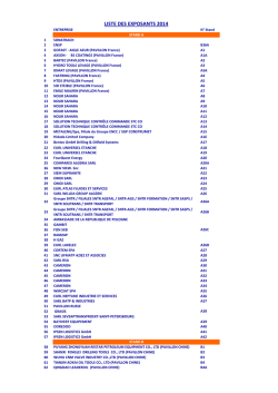 LISTE DES EXPOSANTS 2014 - Salon international Hassi Messaoud