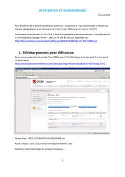 OFFICESCAN ET RANSOMWARE 1. T&eacute;l&eacute;chargements pour