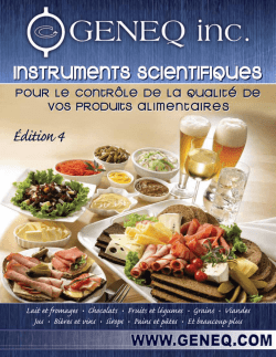 Catalogue alimentaire Geneq